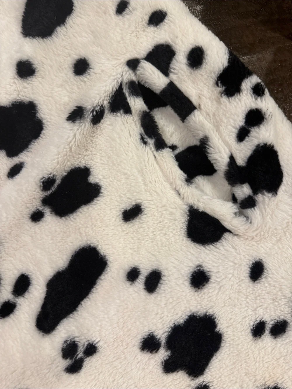 Kids Cow Print Hooded Sleep Sack - Black & White Plush Pajama